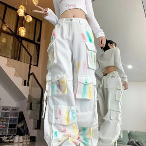 Pastel Graffiti Cargo Pants: Trendy Outfit Ideas for Spring & Beyond