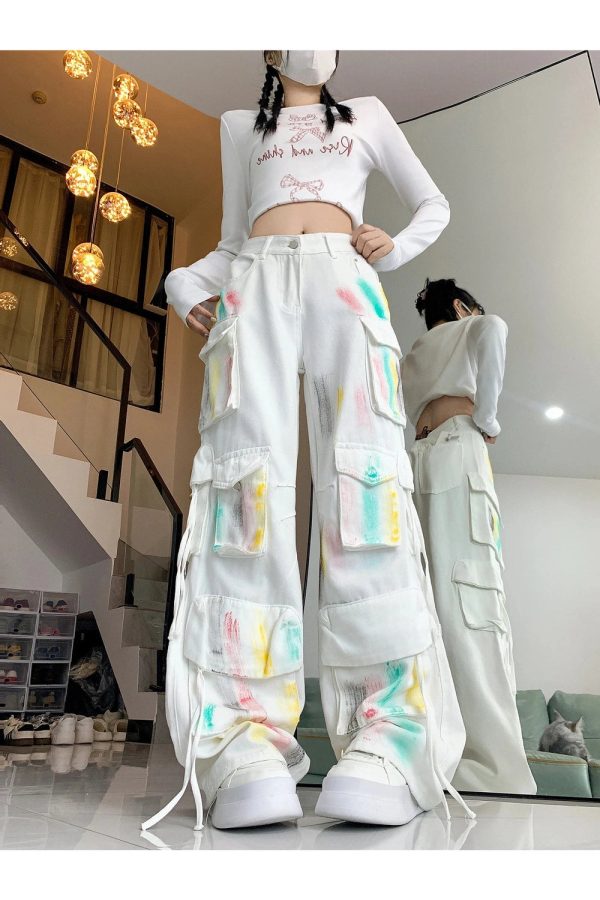 Pastel Graffiti Cargo Pants: Trendy Outfit Ideas for Spring & Beyond