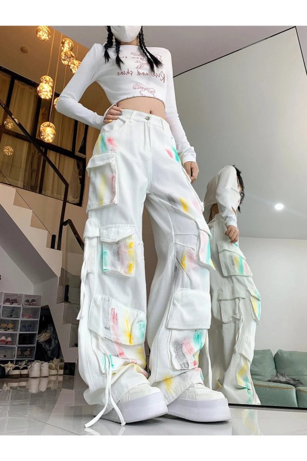 Pastel Graffiti Cargo Pants: Trendy Outfit Ideas for Spring & Beyond