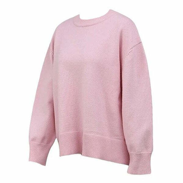 Pastel Pink Oversized Sweater: Perfect for Spring Outfits & Casual Looks