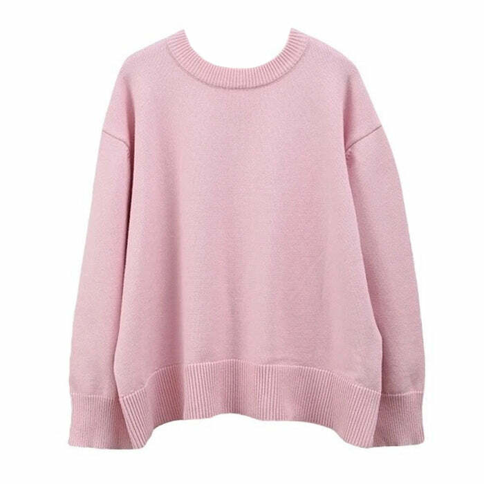 Pastel Pink Oversized Sweater: Perfect for Spring Outfits & Casual Looks