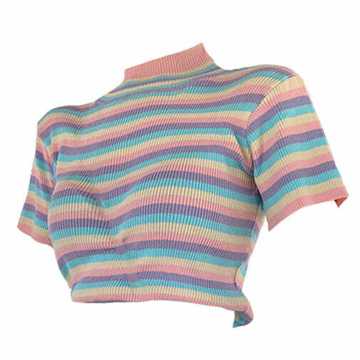 Pastel Sweetz Ribbed Top - Cute 2000s Outfits & Y2K Fashion Inspiration