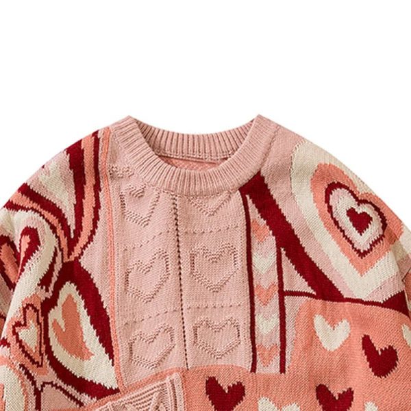 Patchwork Heart Oversized Sweater: Trendy Outfit Ideas for Every Occasion