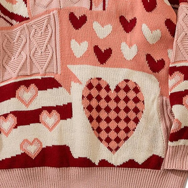 Patchwork Heart Oversized Sweater: Trendy Outfit Ideas for Every Occasion