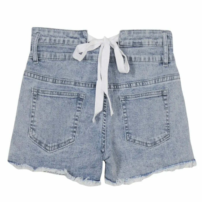 Permanent Vacation Bow Tie Denim Shorts | Cute 2000s Outfits & Y2K Fashion