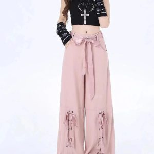 Pink Bow Lace-Up Pants: Trendy Outfit Ideas for Spring & Beyond