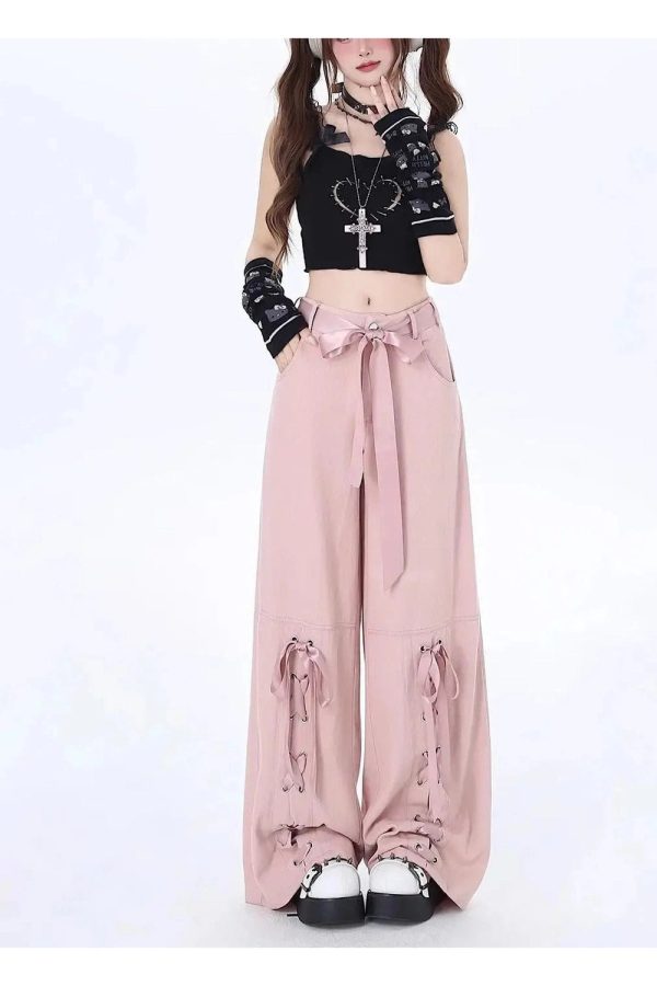 Pink Bow Lace-Up Pants: Trendy Outfit Ideas for Spring & Beyond