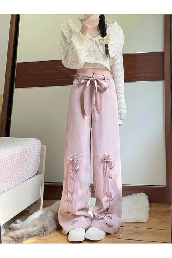 Pink Bow Lace-Up Pants: Trendy Outfit Ideas for Spring & Beyond