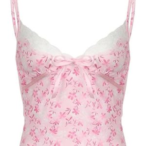 Pink Petal Lace Trim Top - Cute 2000s Outfits & Y2K Fashion Inspiration