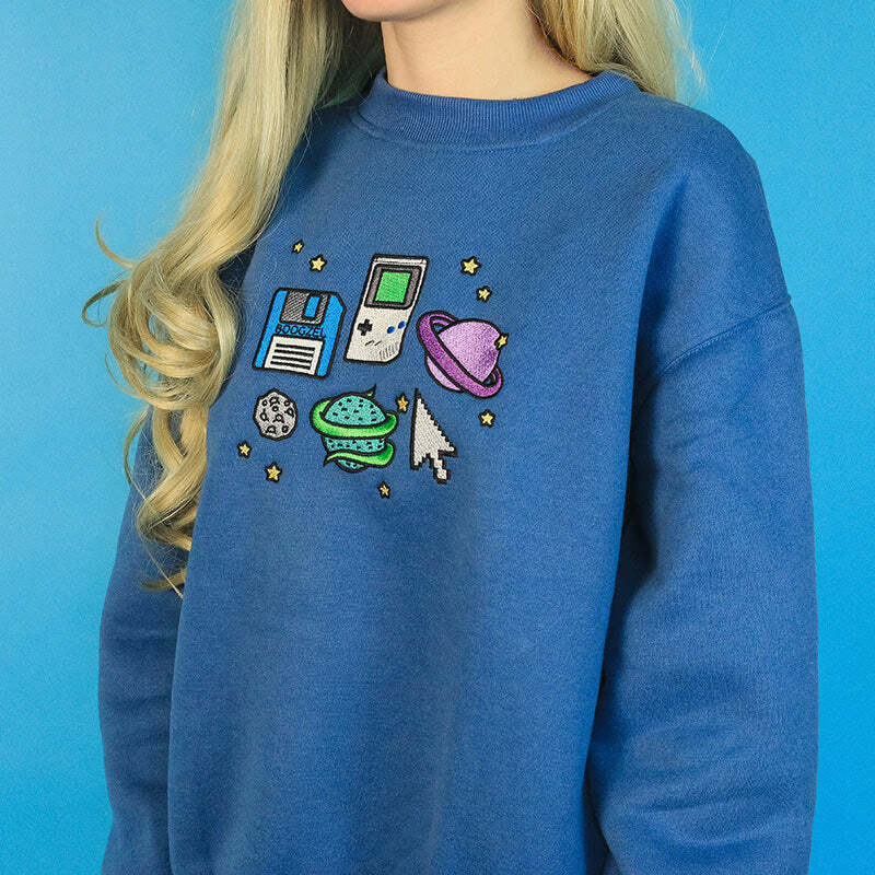 Pixel Universe Sweatshirt - Cute 2000s Outfits, Y2K Fashion Inspiration