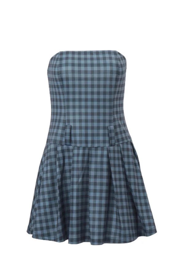 Plaid Strapless Skater Dress: Perfect for Spring Outfits & Date Nights