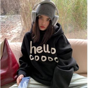 Playful Oversized Hoodie: Perfect for Casual Outfits & Concert Vibes