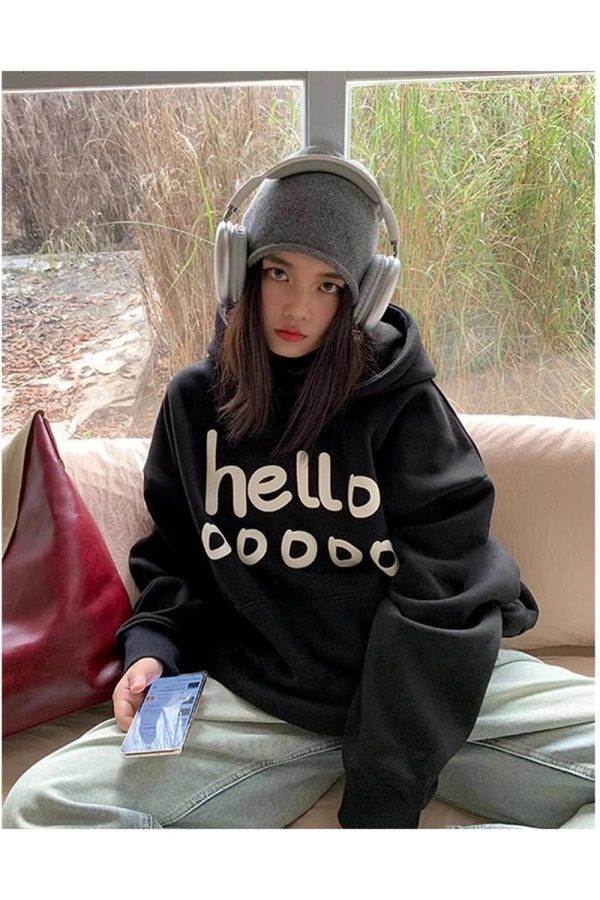 Playful Oversized Hoodie: Perfect for Casual Outfits & Concert Vibes