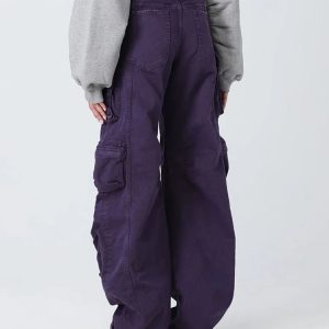 Plum Surge Pocket Pants - Cute 2000s Outfits, Y2K Fashion Inspiration