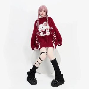 Plush Bunny Dream Sweater - Cute 2000s Outfits & Y2K Fashion Inspiration