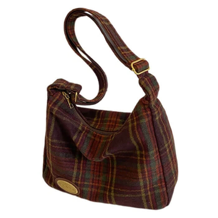 Preppy Style Plaid Shoulder Bag: Perfect for Spring Outfits & Concerts