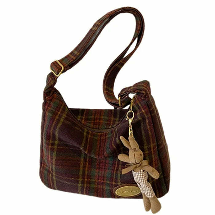 Preppy Style Plaid Shoulder Bag: Perfect for Spring Outfits & Concerts