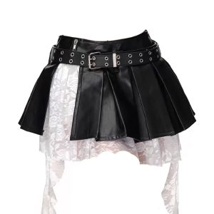 Punk Faux Leather Layered Skirt: Edgy Outfit Ideas for Concerts & Nights Out