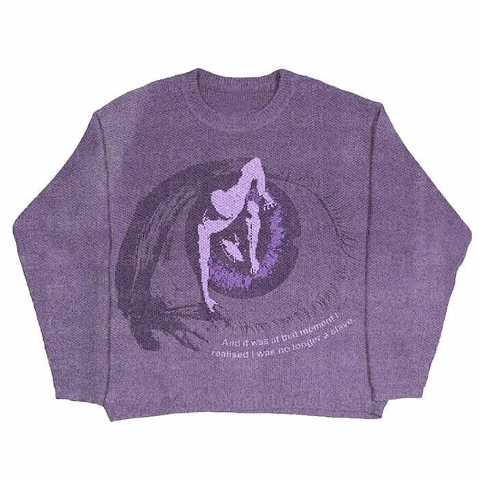 Purple Eye Aesthetic Sweater - Cute 2000s Outfits & Y2K Fashion Inspiration