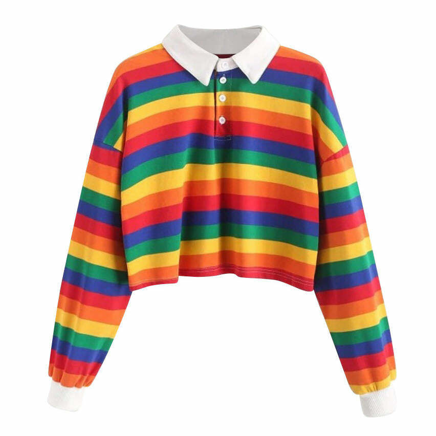 Rainbow Collared Top: Trendy Outfit Ideas for Spring & Beyond