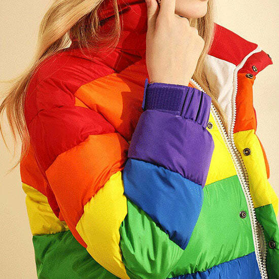 Rainbow Puffer Jacket: Trendy Spring Outfit Ideas for Every Occasion