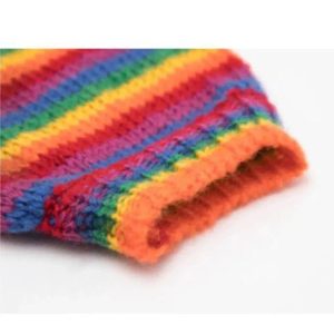 Rainbow Stripes Cropped Sweater - Cute 2000s Outfits & Y2K Fashion