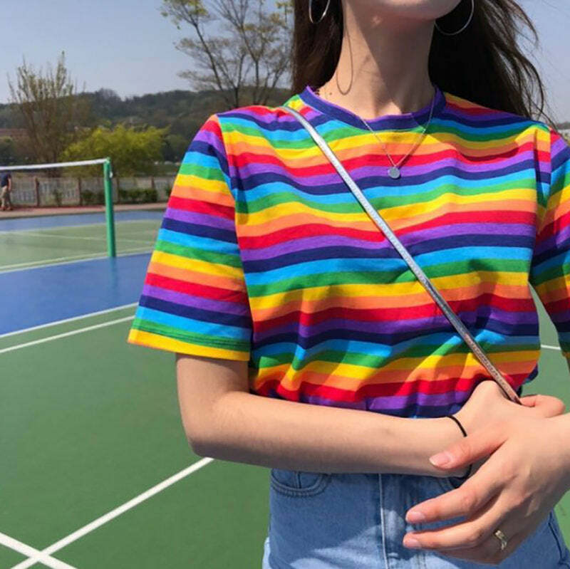 Rainbow Tee: Trendy Outfit Ideas for Spring, Concerts, and Casual Days