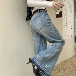 Retro High-Waisted Wide-Leg Jeans: Perfect for Y2K Outfits & Casual Looks