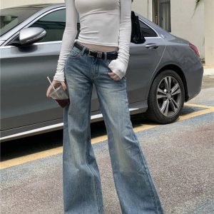 Retro High-Waisted Wide-Leg Jeans: Perfect for Y2K Outfits & Casual Looks