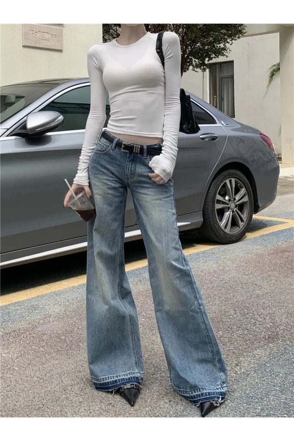 Retro High-Waisted Wide-Leg Jeans: Perfect for Y2K Outfits & Casual Looks