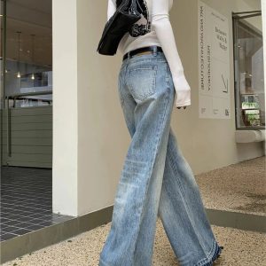 Retro High-Waisted Wide-Leg Jeans: Perfect for Y2K Outfits & Casual Looks