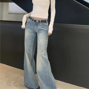 Retro High-Waisted Wide-Leg Jeans: Perfect for Y2K Outfits & Casual Looks