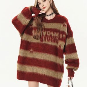 Retro Rebel Striped Sweater: Trendy Outfit Ideas for Every Occasion