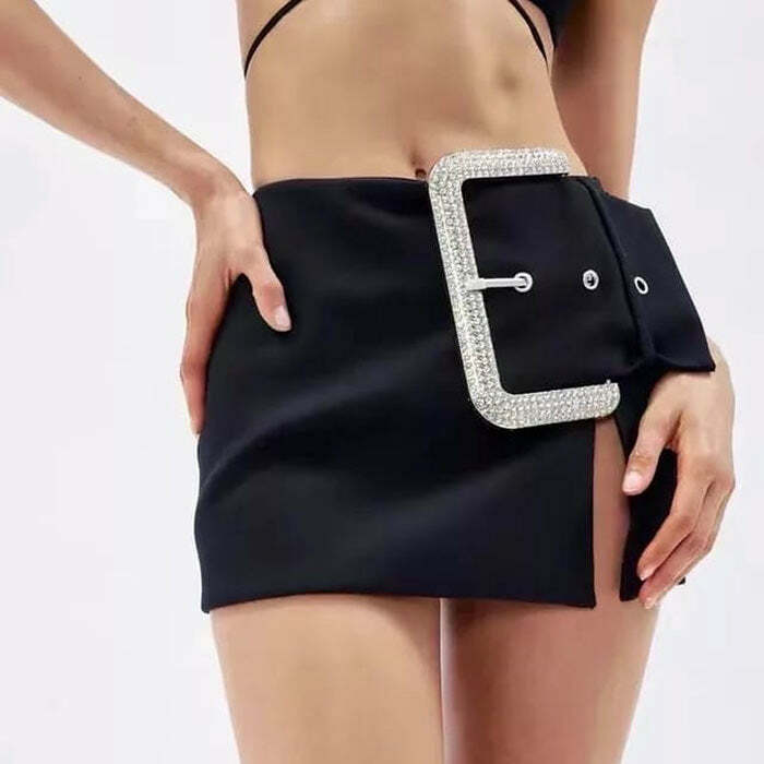 Rhinestone Buckle Mini Skirt: Trendy Outfit Ideas for Spring & Beyond