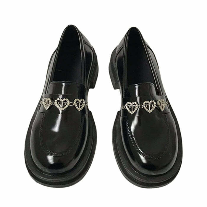 Rhinestone Heart Loafers: Perfect for Concert Outfits & Dress to Impress