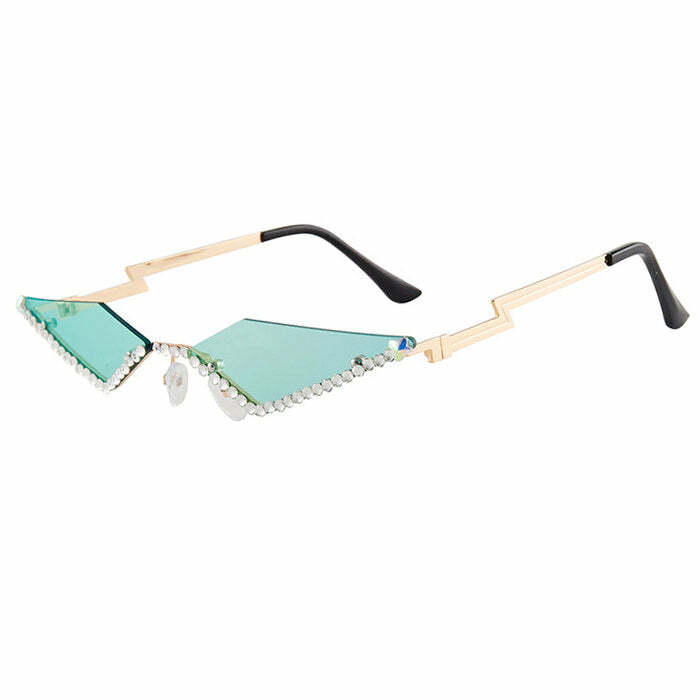 Rhinestone Lightning Sunglasses: Perfect for Concerts, Festivals & Outfits