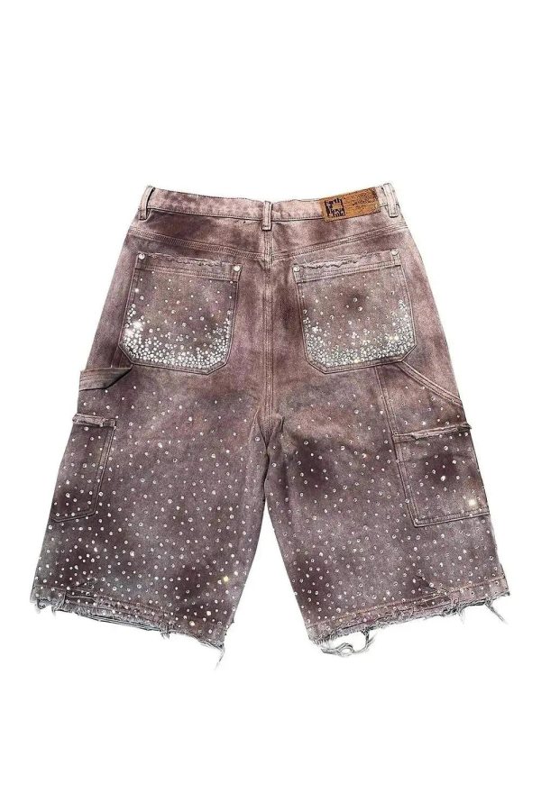 Rhinestone Studded Distressed Denim Shorts: Trendy Outfit Ideas for Summer