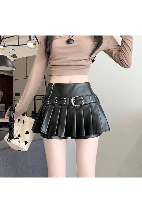 Riveted Pleather Mini Skirt: Trendy Outfit Ideas for Concerts & Nights Out