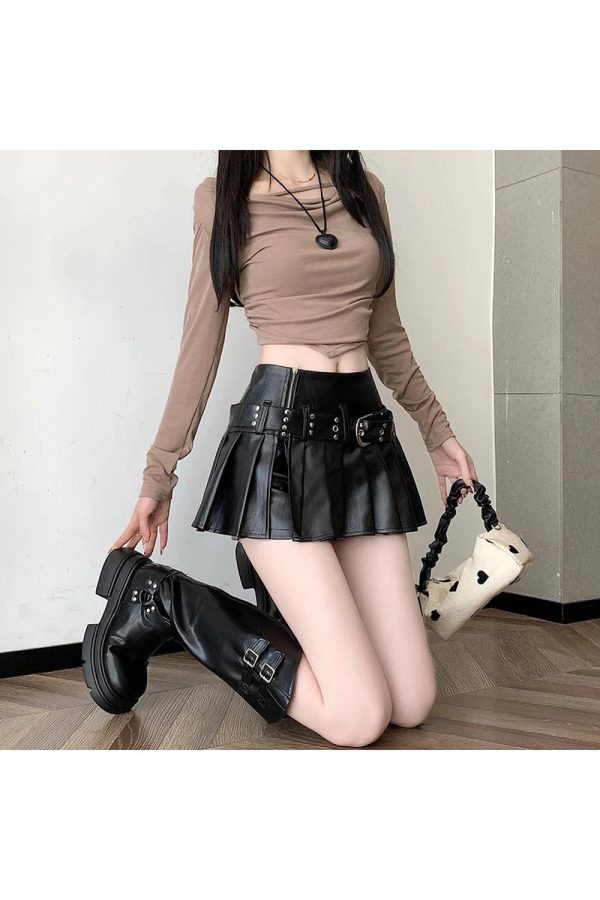 Riveted Pleather Mini Skirt: Trendy Outfit Ideas for Concerts & Nights Out