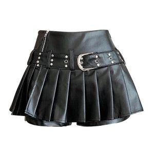 Riveted Pleather Mini Skirt: Trendy Outfit Ideas for Concerts & Nights Out