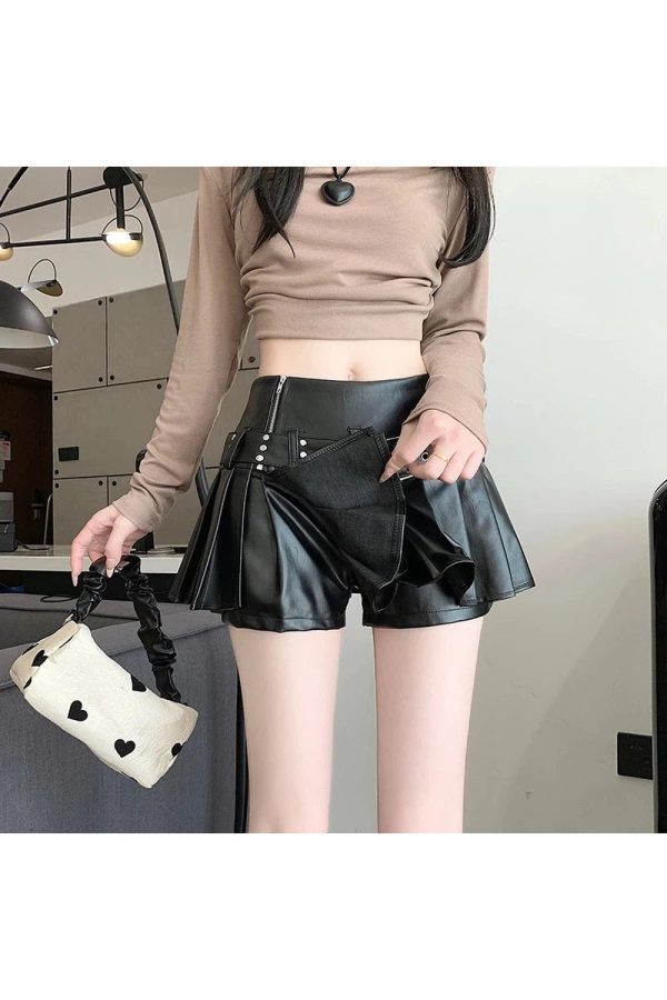 Riveted Pleather Mini Skirt: Trendy Outfit Ideas for Concerts & Nights Out