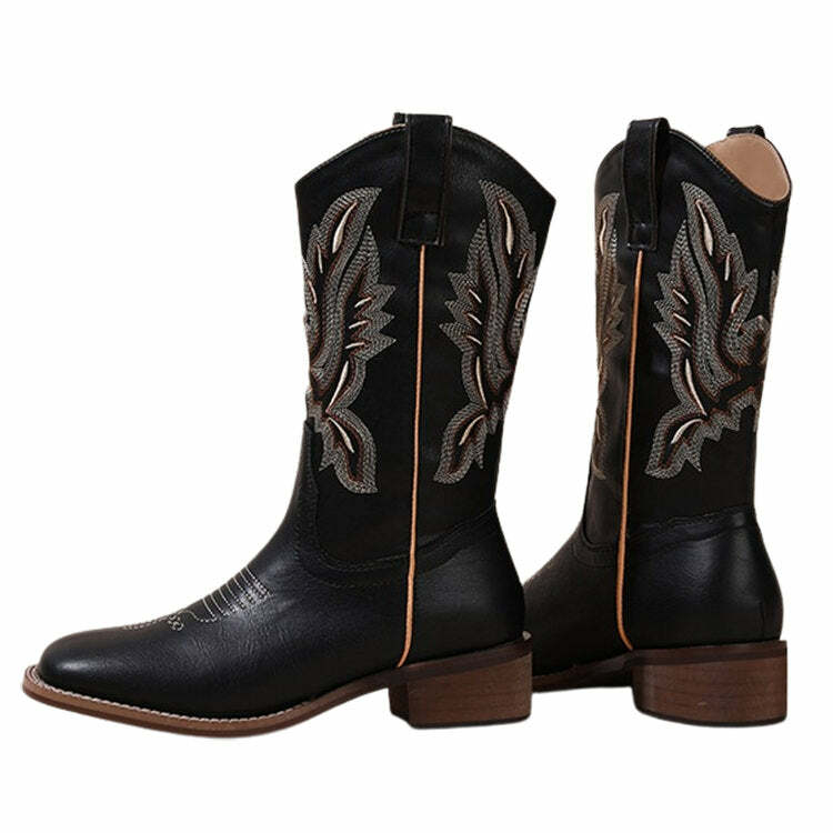 Road To Rideout Embroidery Cowboy Boots: Perfect for Concert & Casual Outfits