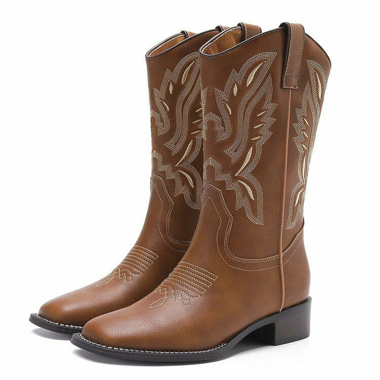 Road To Rideout Embroidery Cowboy Boots: Perfect for Concert & Casual Outfits