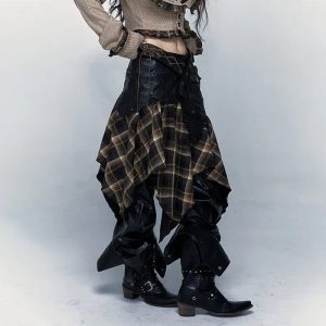 Rogue Plaid Patch Skirt: Trendy Outfit Ideas for Spring & Concerts