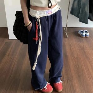 Rope-Tie Relaxed Sweatpants: Perfect for Casual Outfits & Spring Styles