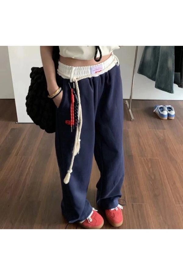 Rope-Tie Relaxed Sweatpants: Perfect for Casual Outfits & Spring Styles