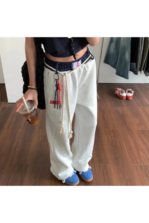 Rope-Tie Relaxed Sweatpants: Perfect for Casual Outfits & Spring Styles