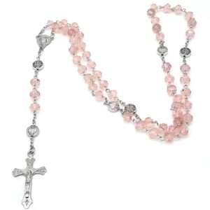 Rose Quartz Prayer Beads Necklace: Perfect for Spring Outfits & Date Nights