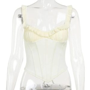 Ruffled Sweetheart Corset Top: Perfect for Spring Outfits & Date Nights