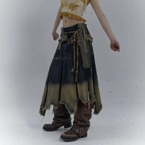 Rustic Shadows Denim Skirt: Versatile Outfit Ideas for Every Occasion